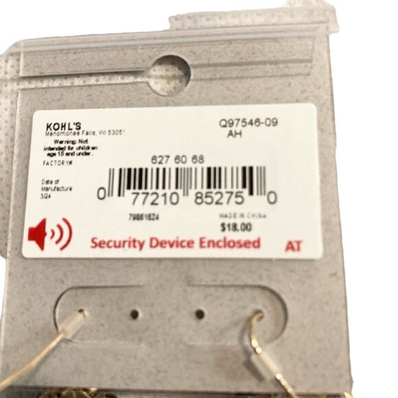 Berry Jewelry Gold Tone Natural Glass Beads Drop Hoop Earrings - Picture 2 of 5